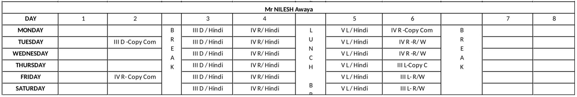 Time Table 2025-26